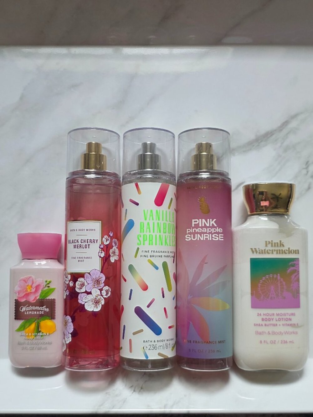 Bath & Body Works Lot-WATERMELON-PINEAPPLE-CHERRY-VANILLA